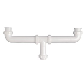 Keeney PP20930 Center Outlet Continuous Waste Slip Joint and Direct Connect 16" with Baffle, 16", White