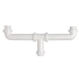 Keeney PP20930 Center Outlet Continuous Waste Slip Joint and Direct Connect 16" with Baffle, 16", White