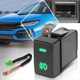 Front Dash Mount Fog Light Lamp Switch w/Wiring Harness Compatible with 13-22 Honda Accord Civic CR-V