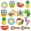 Wooden Summer Ornaments for Tree 27 PCS,9 Styles DIY Unfinished