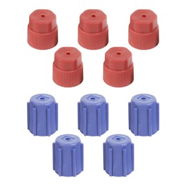 bylikeho 10Pcs R134a,13mm & 16mm Air Conditioning Service AC System Charging Port Caps,Car Accessories 5 Red High&5 Blue Low R134a Cap A/C Cap,Use for Car Air-conditioning Replacement and Maintenance
