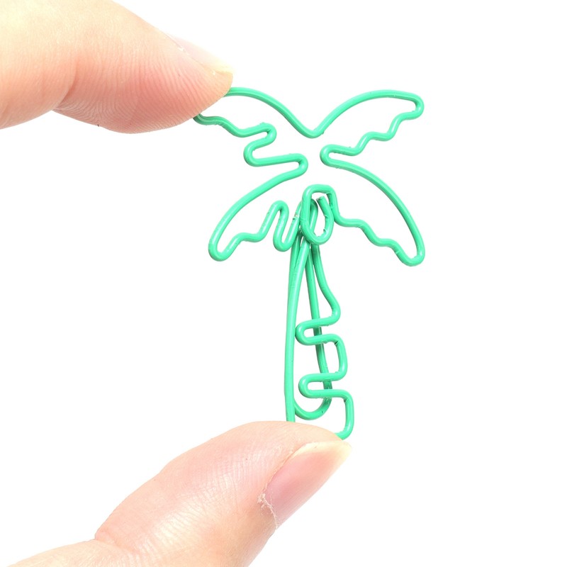 100pcs Paper Clips Portable Mini Electroplating Green Tree Pink Strawberry