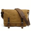 Mens Waxed Canvas Messenger Bag Shoulder Satchel Leather Crossbody Bag