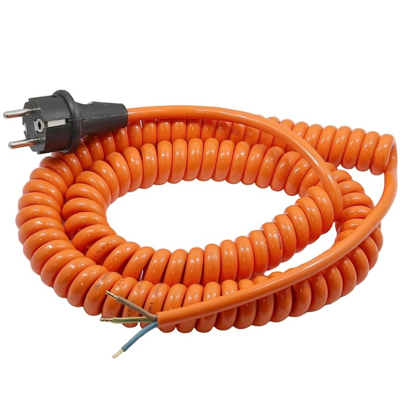 WITTKOWARE PUR Coiled Cable with Moulded Earthing Contact Plug 3G