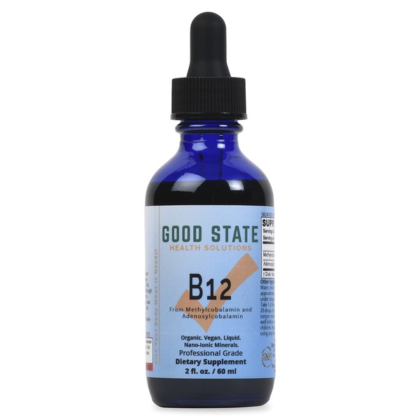 Good State| Vegan Liquid Vitamin B12| for Healthy Blood Cell Support| Vitamin Supplement| Organic| Nano-Ionic Minerals| Professional Grade| Dietary Su...
