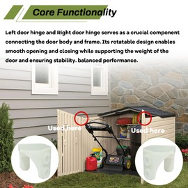 3T16 3T17 Left Door Hinge and Right Door Hinge- for Rubbermaid Model 5L40 6 X 5 ft Slide-Lid Resin Shed Door ﻿﻿