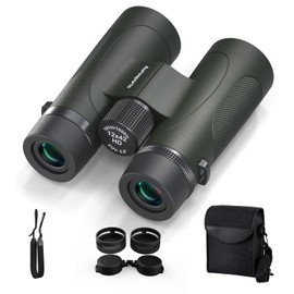 12x42 Binoculars for Adults High Powered - Aurosports Nitrogen-Purged IPX7 Waterproof HD Binoculars for Bird Watching and Hunting with BAK4 Prism Long Range Binocular Green