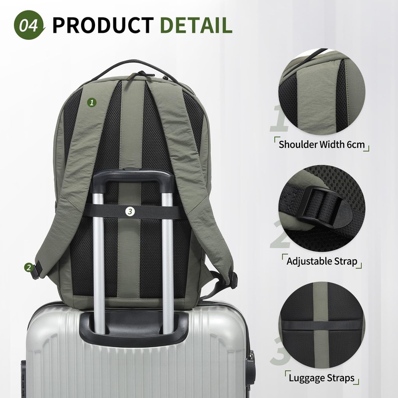 SUIKIHUM Travel Laptop Backpack for Women and Men, Lightweight Waterproof