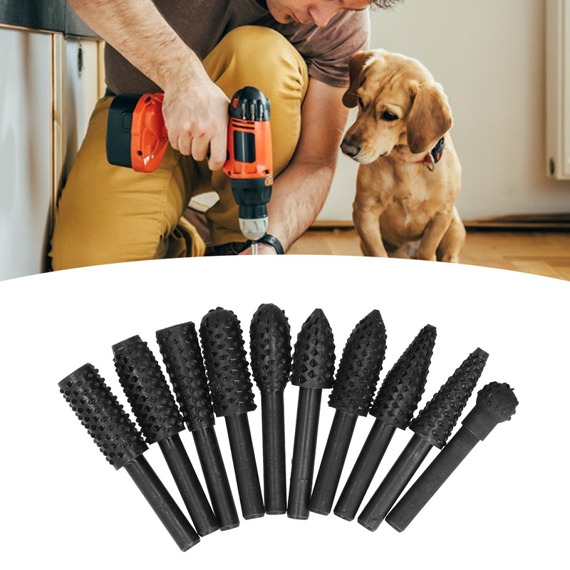 10Pcs Carving Bit Set Electric Rotatable Efficient Multifunctional Grinding Head