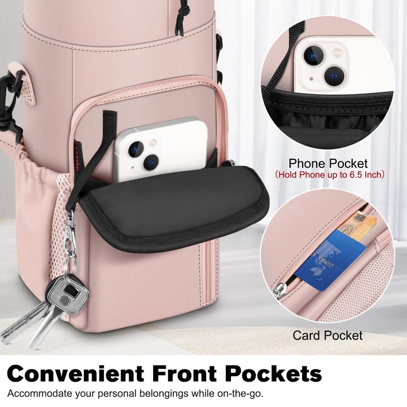 CaseBot Water Bottle Carrier Bag with Shoulder Strap, 32 40