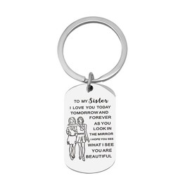 Big Little Sister Gifts for Girls Female Sis Sisters Christmas Birthday Presents for Women Friendship Sisters Keychain for Teens Best Friends Gifts for Adults Sister Keychains