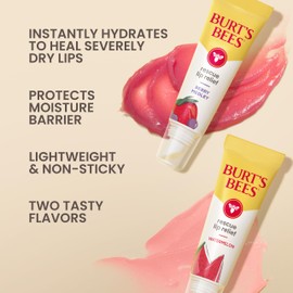 Burt's Bees Rescue Lip Relief, Watermelon & Berry Medley, Hydrating Lip Balm for Dry Cracked Lips, with Responsbily Sourced Beeswax and Shea Butter, 100% Natural Origin, 2 Pack, 0.35oz