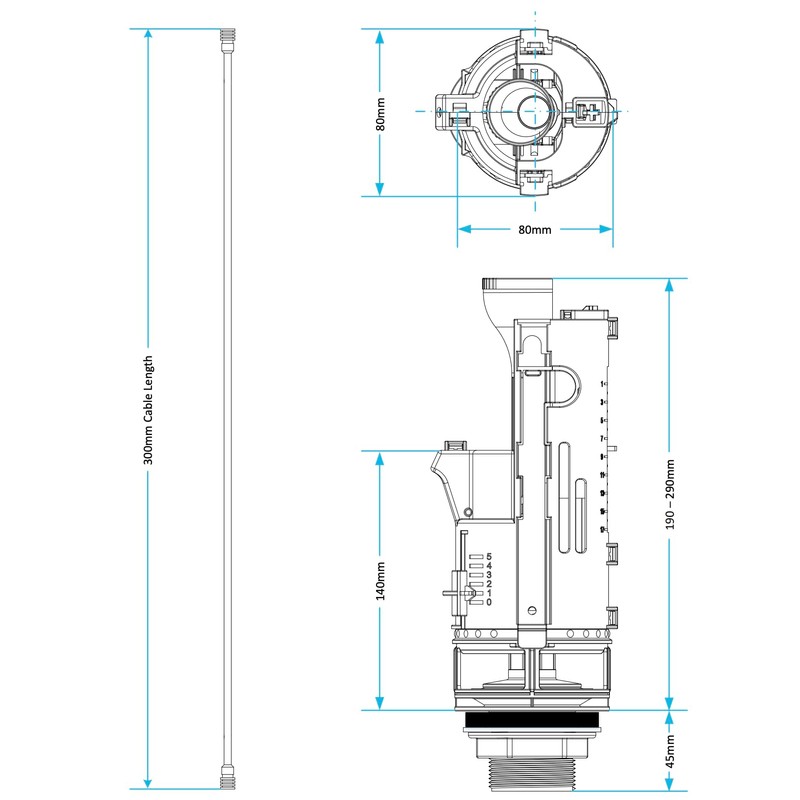 Universal Dual Flush Valve for Toilet Flush System Replacement, Adjustable