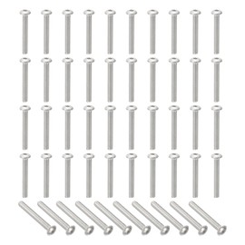 PATIKIL #6-32x1" Button Head Socket Cap Screws, 50 Pcs 304 Stainless Steel 18-8 Socket Cap Screw Bolts Allen Hex Drive Full Thread UNC