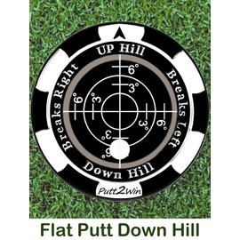 Putt2Win Premium Pro Golf Green Slope Reader Ball Marker. Poker Chip Style & Magnetic for a Hat Clip. Hole More Putts, Improve Your Putting & Speed Up Play. A Great Golf Gift (1) (Plastic)