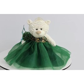 KINNEX COLLECTIONS SINCE 1997 20" Quince Anos Quinceanera Last Doll Teddy Bear with Dress (Centerpiece) B16631-33G (Emerald Green)