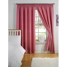 Simply Style Fuschia Thermal Backed Readymade Curtain Pair 46x72in(116x182cm)