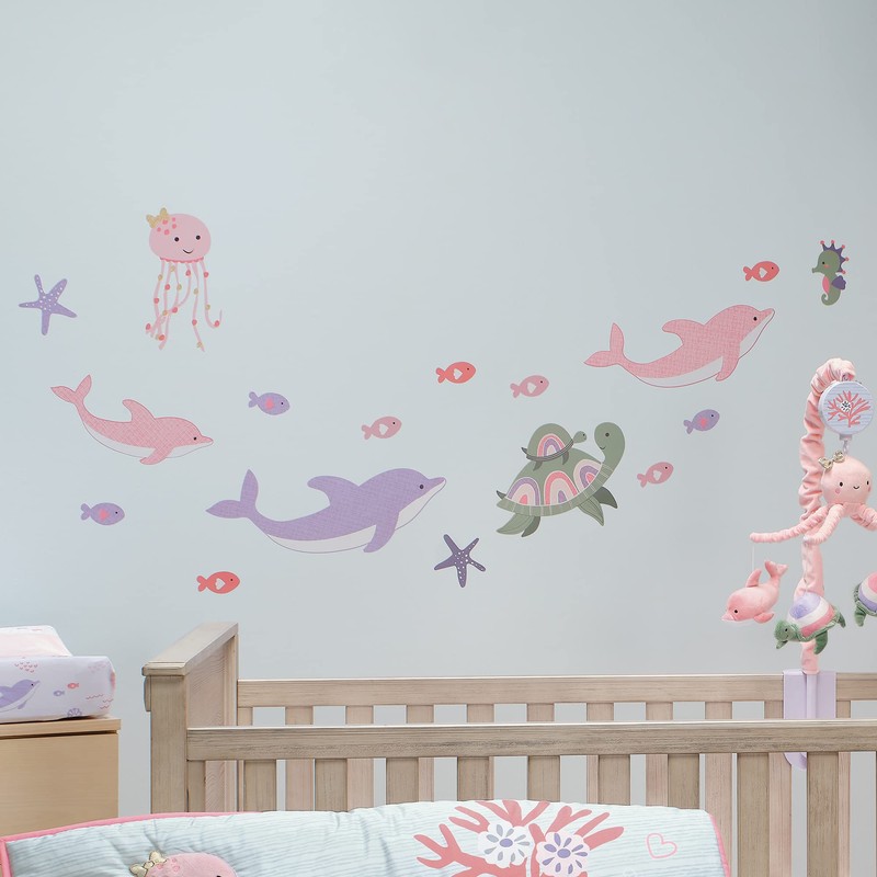 Lambs & Ivy Sea Dreams Dolphins/Turtles/Fish Underwater/Nautical Wall Decals