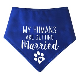 Spoilt Rotten Pets Blue My Humans Are Getting Married Dog Bandana - Wedding Announcement Big Reveal For Dogs (S3 Medium Dogs, Labs, Staffies & Springers)