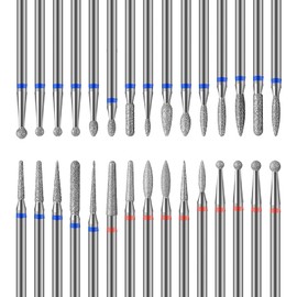 MWOOT 30Pcs Nail Drill Bits Set,3/32 Inch Tungsten Carbide Diamond Drill Polishing Grinding Heads Tools for Manicure Pedicure Electric Nail Files Drill Machine