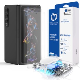 DOME GLASS Whitestone Screen Protector for Z Fold 4 2022, Full Tempered Glass Shield with Liquid Dispersion Tech with UV Lamp [Easy to Install Kit] - Two Pack
