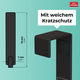 MDCASA Premium Door Hooks, Door Hooks for Hanging Including Felt Pad, 4 High-Quality and Sturdy Hooks for Hanging for All Standard Doors