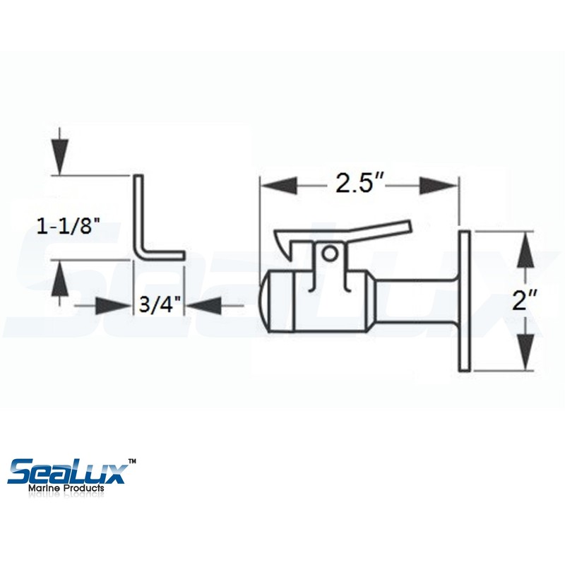 SeaLux 316 Stainless Steel Cushioned Door Stop Holder and Catch