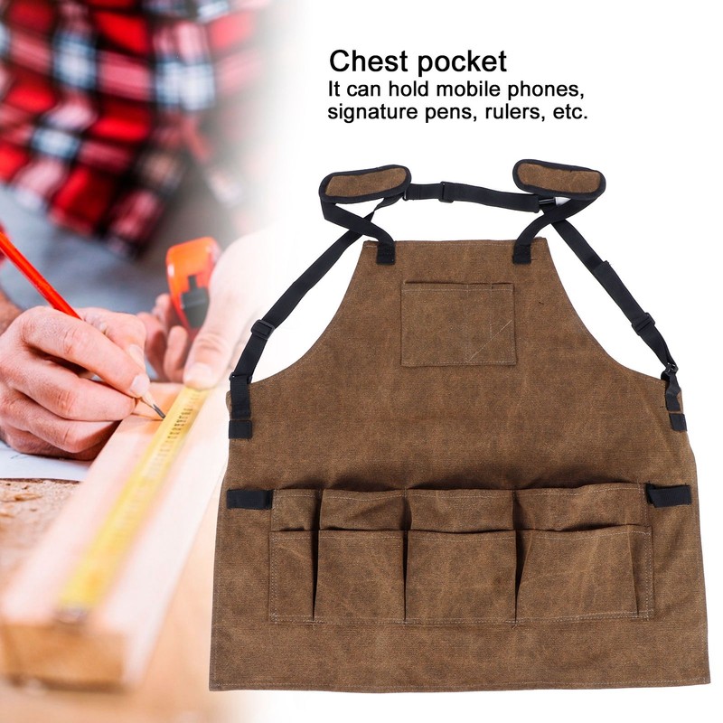 Garden MultiPocket Apron Canvas Electrician Maintenance Apron Hardware Fitting Tool