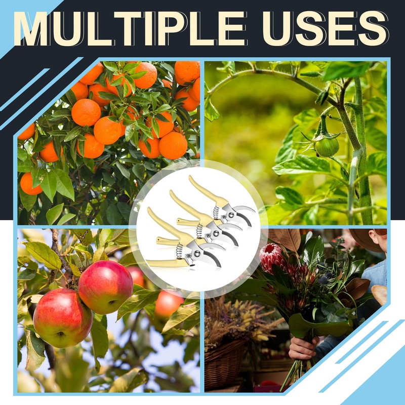 Chumia 6 Pcs Garden Flower Shears Pruning Scissors Heavy Duty