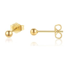 Small Ball Stud Earrings for Women,Dainty Ball Earrings for Cartilage Helix Tragus Earlobe Piercing for Men Hypoallergenic (4mm Ball, Gold)