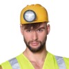 Boland 01414 Construction Worker Helmet with Light, Yellow/Black, for Adults,
