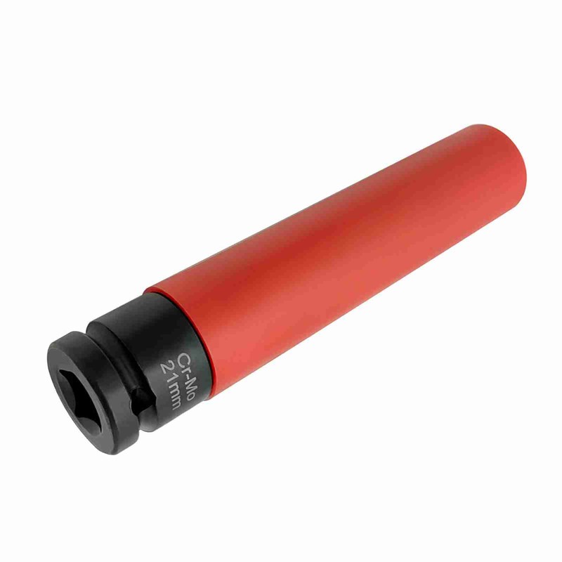 1/2'' Drive 21 mm Lug Nut Impact Socket, CR-MO Non-Marring