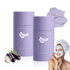 2PCS Eggplant Clay Mask Stick,Moisturizing Clay Mask Stick for Face,Deep Cleanse Face Mud Mask for Men and Women,All Skin Types