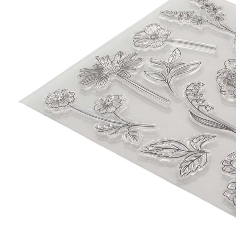 6pcs Clear Stamps Innovative Decorative Flower TPR Clear Stamps for