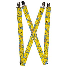 Buckle-Down mens Buckle-down - Tweety Suspenders, Multicolor, 3.5 x 2.5 US