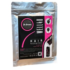 WELL4U Micro-Haarfasern, Haarfüller, Schütthaar, Streuhaar, Haarpuder, Haarpulver, Haarverdichtung, Haare aus der Dose, u.a. (50g, Dark Brown)