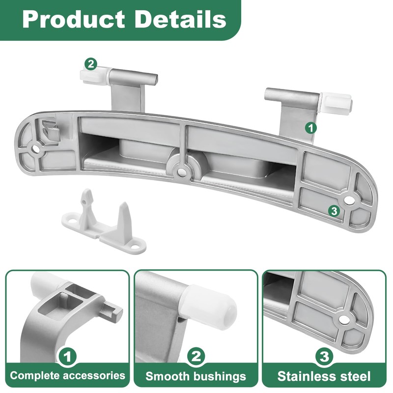 Upgraded 134550800 Affinity Washer Door Hinge with Bushings & 131763310