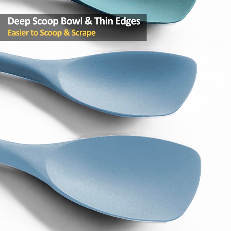 Upgrade Silicone Spatula Spoon Set,VOVOLY Heat Resistant Rubber Spoonula, Seamless