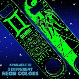 BarConic Kolorcoat Zodiac Speed Bottle Opener - NEON GREEN - GEMINI