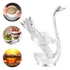 Coffee Spoon Holder Elegant Swan Shaped Alloy Mirror Polish Rich