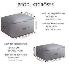 Ultra Space-Saving Self-Compressing Organiser, Large Storage Bag, Packing Cubes, Organiser Bags for Duvets, Clothes, Movable Organiser (XL 52 x 42 x 60 cm)