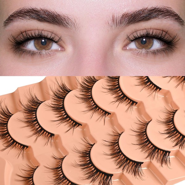 FARRED Natural Lashes False Eyelashes Cat Eye Lashes Short Fake