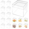 KLYNGTSK 24Pack Square Cube Display Case Transparent Plastic Square Cube