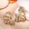 Gold Clip On Earrings for Women Trendy Non Piercing Flower