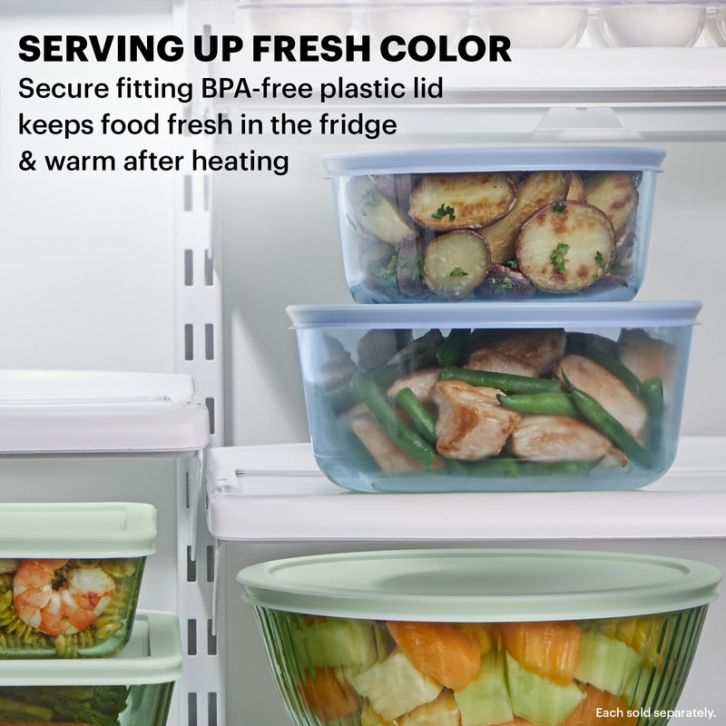 Pyrex Colors Tinted (6-PC Medium) Small/Medium Round Food Storage Container
