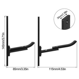 RC Car Wheel Wall Mount Organizer, 2PCS RC Car Display Stand Wall Hooks Storage Hanger Hanging Rack Wheel Adjustable Length for 1/18 1/16 1/14 1/12 1/10 1/8 RC Crawler Monster Truck Cars, Black