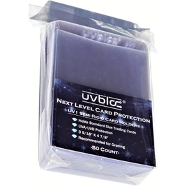 UVBloc UV1 Semi Rigid Baseball Trading Card Sleeves (50 Count) Holder Protectors