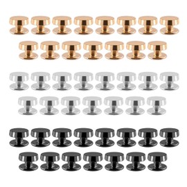 45 Set Chicago Screws, 3 Colors Round Flat Head Studs, Binding Screw Leather Screw Metal Binding Rivets Set for DIY Craft Leather Bookbinding Albums