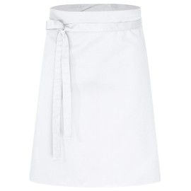 DESERMO Lightweight apron 60 x 80 cm (L x W) protects from hips to knee, very easy-care apron for men and women, cooking apron made of high-quality cotton blend, 190 g/m² (white), White