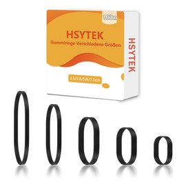 Pack of 100 Black Rubber Bands Strong, 25, 38, 50, 60, 70 mm Elastic Band Wide, Rubber Rings Various Sizes, Made of Natural Rubber, Household Rubber, Suitable for Daily Use, Office Use